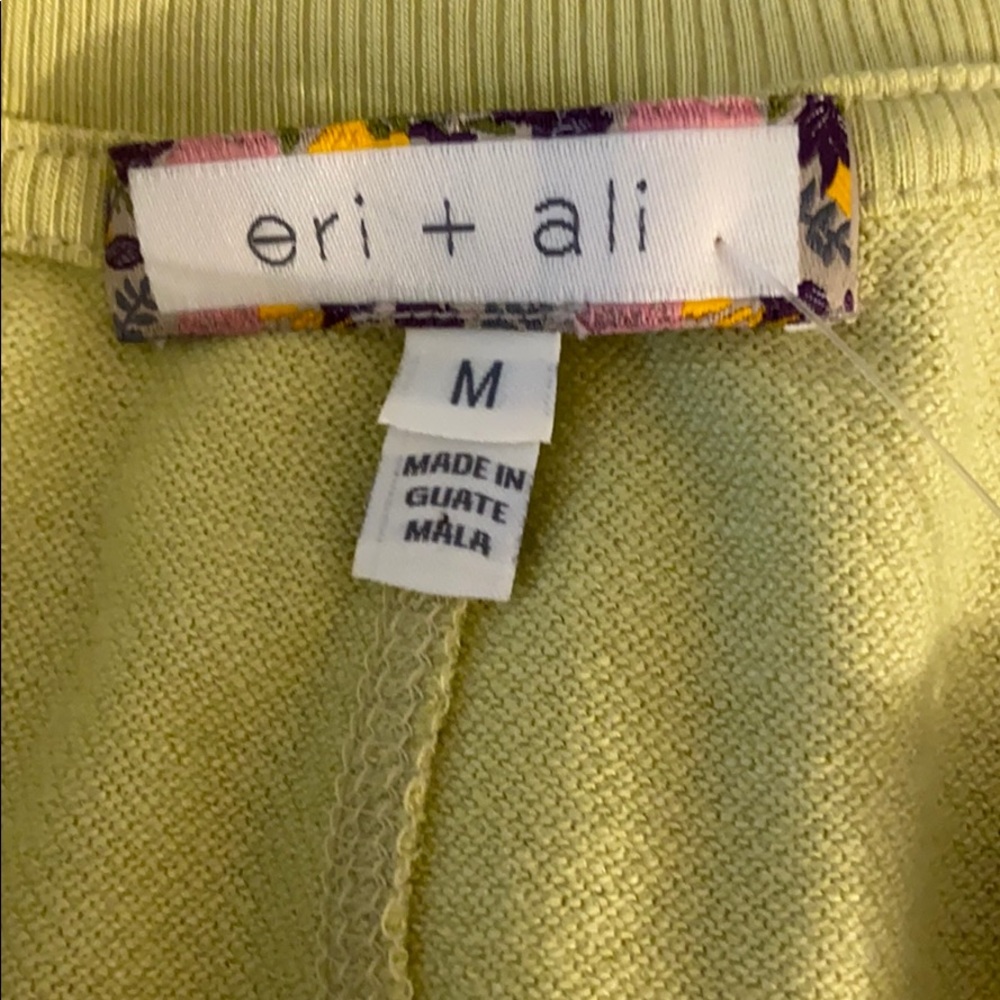 NWT Anthropologie Eri & Ali Lime Green Sweater - Picture 4 of 7